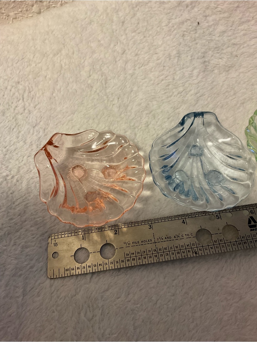 Cambridge Glass Shell Footed Vintage Nut Dishes Salt Cellars Set of 4 uranium